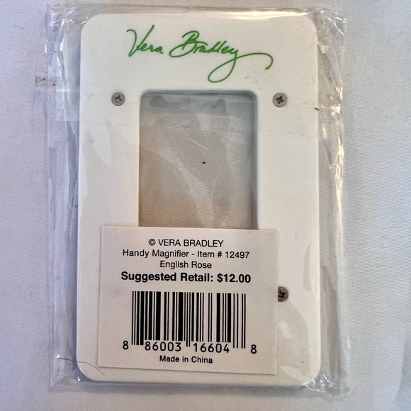 Vera Bradley NWT "English Rose" Zip Top Wristlet & Matching Magnifier Card - Picture 10 of 15